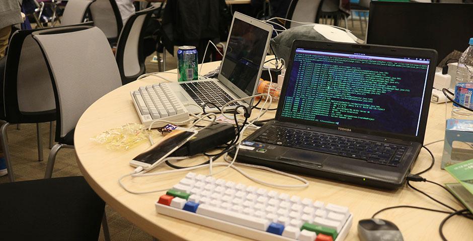250 of the world's top student programmers competed in HackShanghai, a 24-hour coding marathon. November 15-16, 2014. (Photo by Kadallah Burrowes)