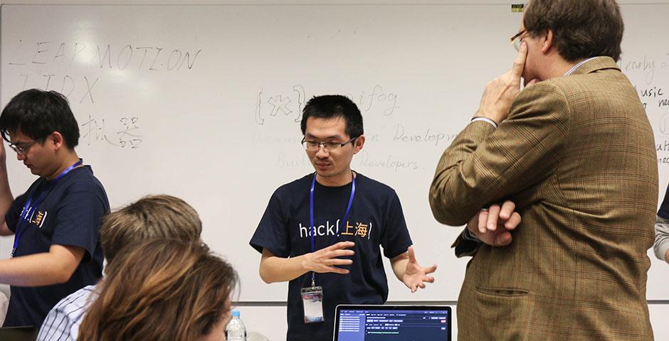 250 of the world's top student programmers competed in HackShanghai, a 24-hour coding marathon. November 15-16, 2014. (Photo by Kadallah Burrowes)