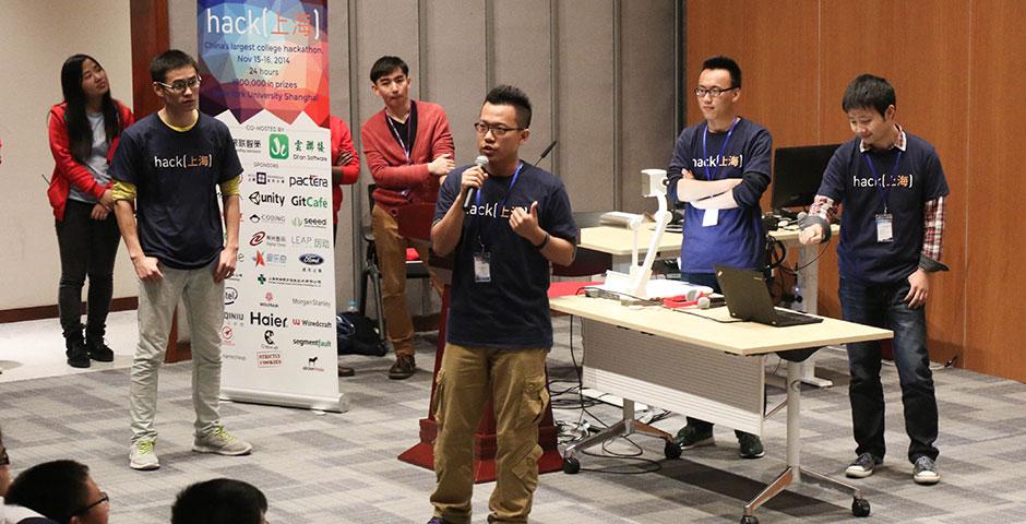 250 of the world's top student programmers competed in HackShanghai, a 24-hour coding marathon. November 15-16, 2014. (Photo by Kadallah Burrowes)