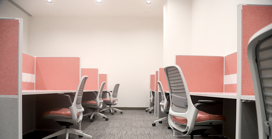 Researcher Room, Room N607, New Bund Campus. The Researcher Room, directly neighboring the Scholar Space, is designed for PhD students and GRI Fellows who seek an enhanced quiet study area to focus on research or other projects that demand intense concentration. Access to the room is via swiping one’s NYU ID card. Individual cubicles may be claimed daily on a first-come, first-served basis.