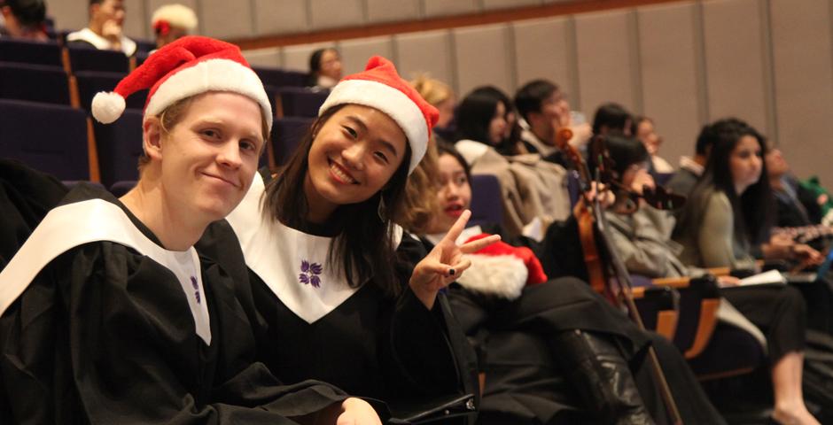 No. 1: #schoolspirit - &quot;We are Shanghai. We are the city of lights.&quot; At the end of the year concert featuring the talented NYU Shanghai Chorale and their snazzy santa hats.
