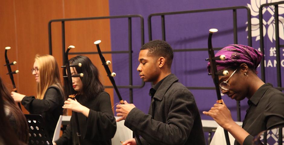 Enjoy fragments from the End of Year Music Concert with NYU Shanghai Chorale, Instrumental Chamber Ensemble, Erhu Class, Bamboo Flute Class and Private Voice Classes. (Photo by: NYU Shanghai)