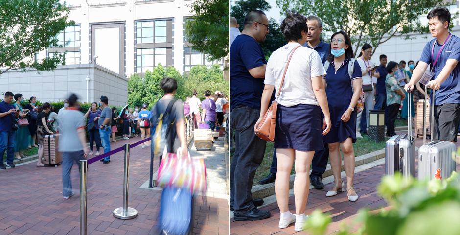 Due to the new COVID safety precautions, parents this year were not allowed to accompany their children into the residence halls. Still, many waited outside as their children settled into their new rooms.