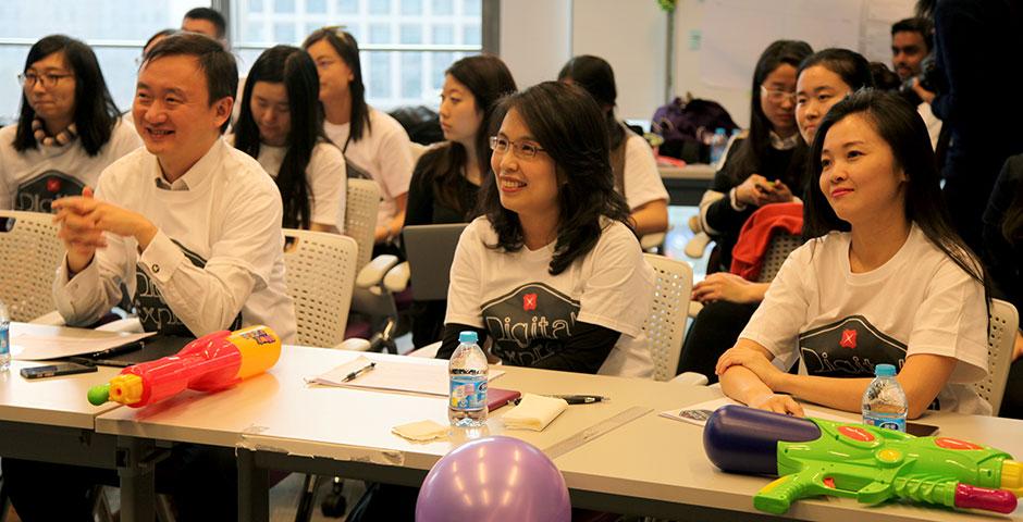 The first-ever DBS Digital Express Challenge at NYU Shanghai provides participants with Design Thinking and Lean Startup methodology training. January 24, 2015. (Photo by Rhine Lu)