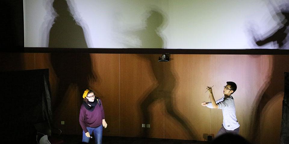NYU Shanghai students wrote, rehearsed, and performed four plays in 24 hours. November 8, 2014. (Photo by Annie Seaman)