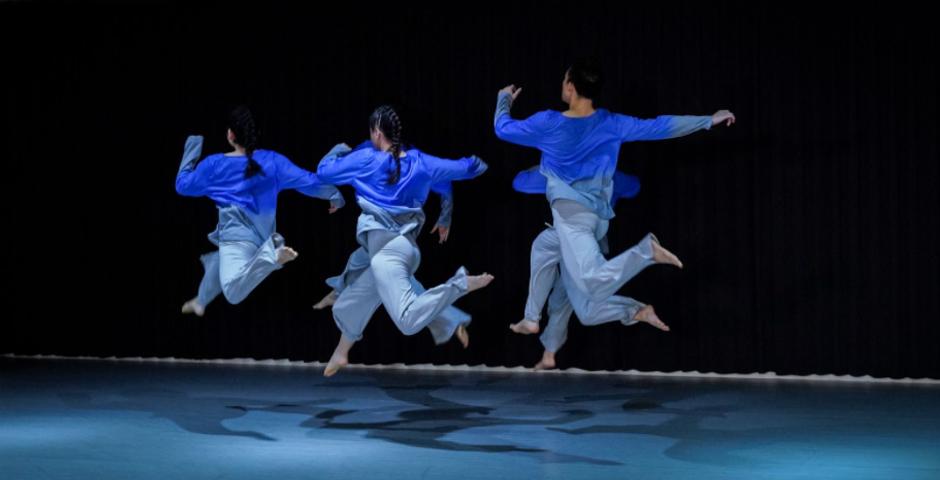 Students in Associate Arts Professor of Dance Aly Rose’s Choreography and Performance course perform their original composition “The Cliff.”