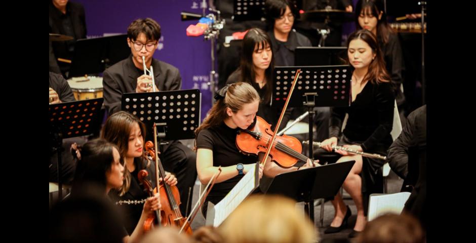 “My favorite part of the orchestra is the people, because they are all very dedicated to music playing, even though none of us are music majors or minors,” said Senior Principal Violist Sarah Armstrong ‘22, who has been a member of the orchestra since her first year at NYU Shanghai. “My favorite piece to play at this semester's concert was the Selections from the Phantom of the Opera as it really allowed every section to have exciting parts.