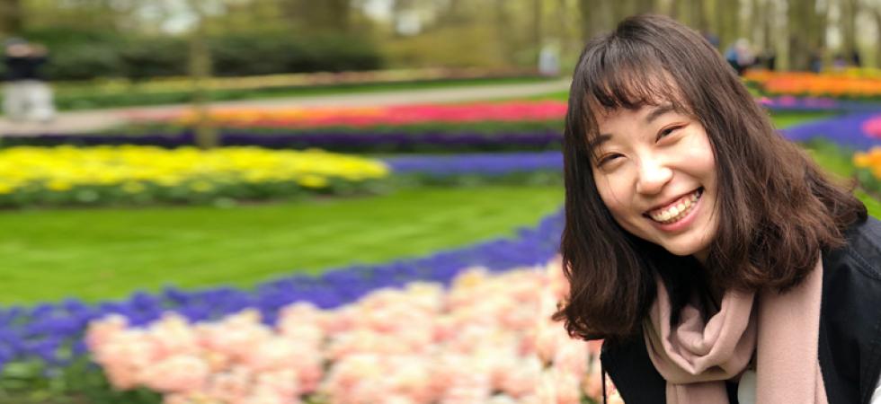 Ma Haitian '20 at Keukenhof Park in the Netherlands