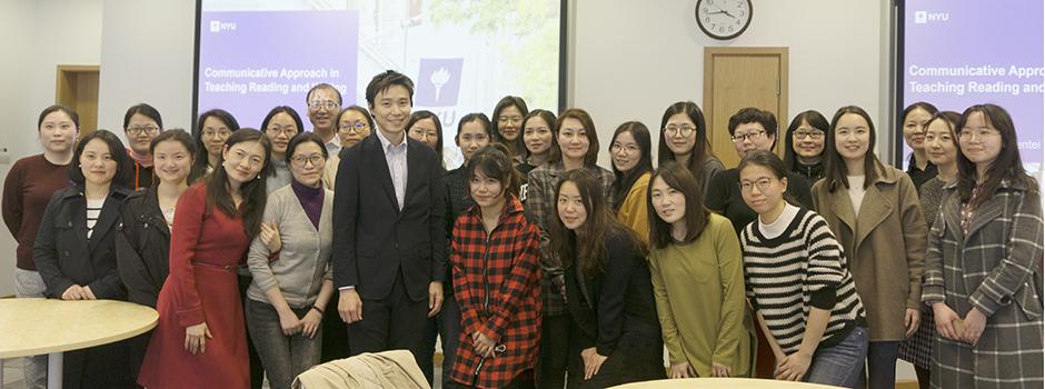 Professor Takaya with the English teachers