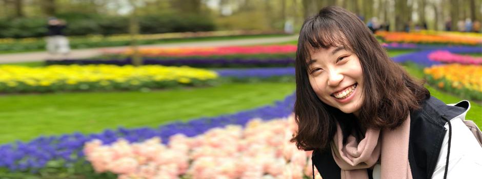 Ma Haitian '20 at Keukenhof Park in the Netherlands