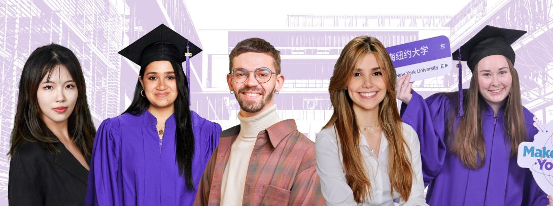a collage of the graduate's heads 