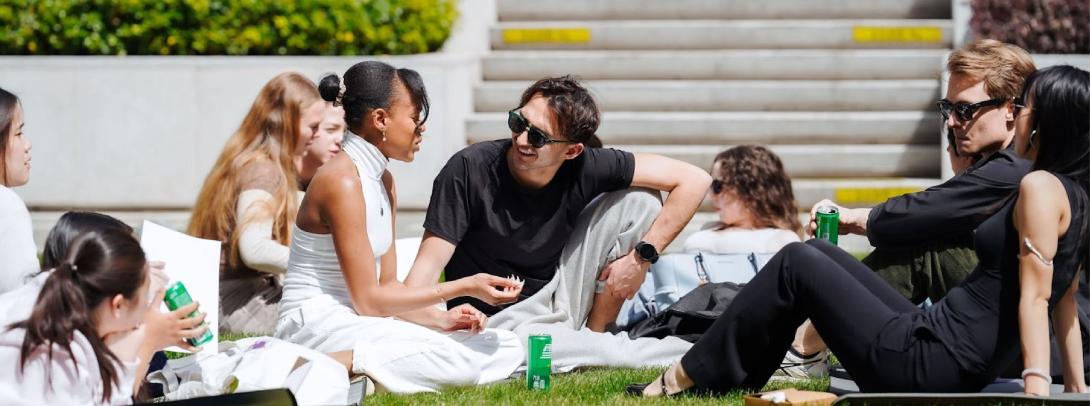 relaxing on the quad